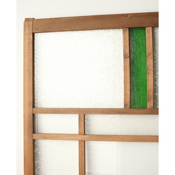 プレスと緑色ガラスの建具 2枚1組　GD0115Y 