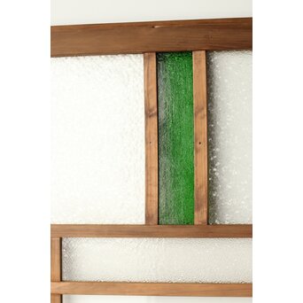 プレスと緑色ガラスの建具 2枚1組　GD0115Y 