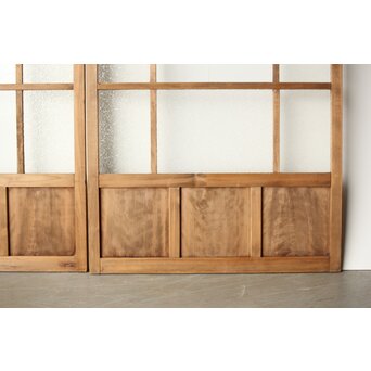 プレスと緑色ガラスの建具 2枚1組　GD0115Y 