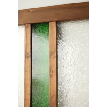 プレスと緑色ガラスの建具 2枚1組　GD0115Y 