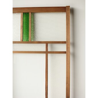 プレスと緑色ガラスの建具 2枚1組　GD0115Y 