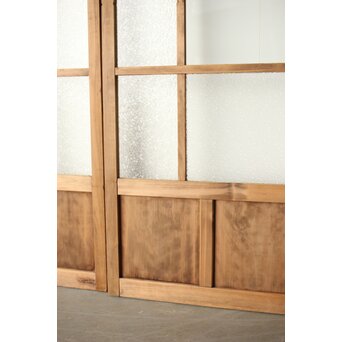 プレスと緑色ガラスの建具 2枚1組　GD0115Y 