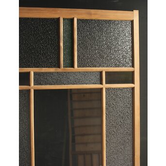 プレスと緑色ガラスの建具 2枚1組　GD0115Y 