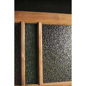 プレスと緑色ガラスの建具 2枚1組　GD0115Y 