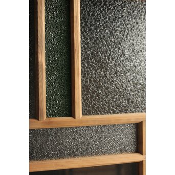 プレスと緑色ガラスの建具 2枚1組　GD0115Y 