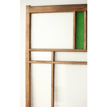 プレスと緑色ガラスの建具 2枚1組　GD0115Y 