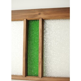 プレスと緑色ガラスの建具 2枚1組　GD0115Y 