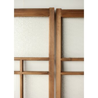 プレスと緑色ガラスの建具 2枚1組　GD0115Y 