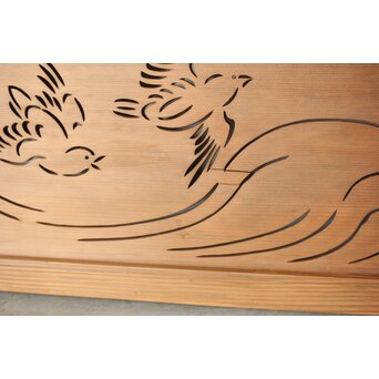 鳥のつがい 透かし小型欄間　R0220 