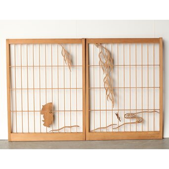 彩色書院 小野道風 柳に蛙 2枚1組　R0221 