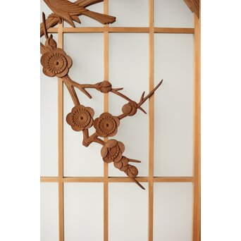 梅に鶯 ガラス書院戸 2枚1組　R0222 