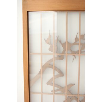 梅に鶯 ガラス書院戸 2枚1組　R0222 