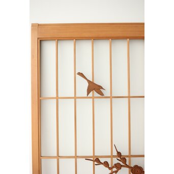 梅に鶯 ガラス書院戸 2枚1組　R0222 