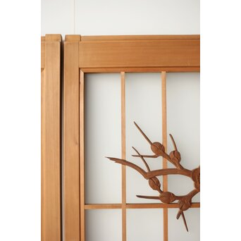 梅に鶯 ガラス書院戸 2枚1組　R0222 