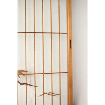 鶴亀木彫 大型ガラス書院 2枚1組　R0225 