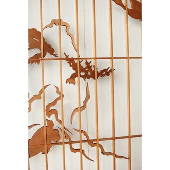 鶴亀木彫 大型ガラス書院 2枚1組　R0225 