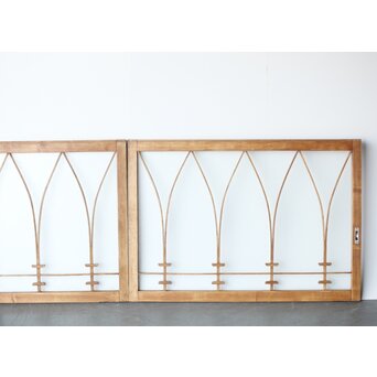 松葉組子 堅木プレスガラス戸 2枚1組　GD0117 