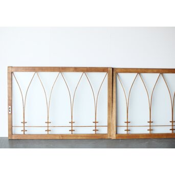 松葉組子 堅木プレスガラス戸 2枚1組　GD0117