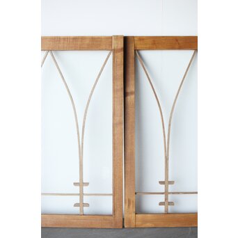 松葉組子 堅木プレスガラス戸 2枚1組　GD0117 