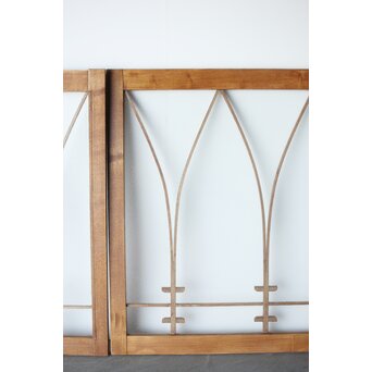 松葉組子 堅木プレスガラス戸 2枚1組　GD0117 