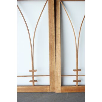 松葉組子 堅木プレスガラス戸 2枚1組　GD0117 