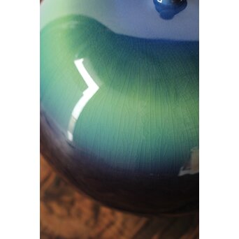 人間国宝 三代徳田正彦/八十吉 九谷彩釉壺 共箱  P348 