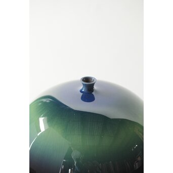 人間国宝 三代徳田正彦/八十吉 九谷彩釉壺 共箱  P348 