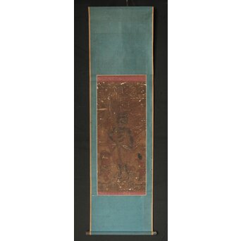 古画仏画 不動明王図 紙本掛軸　Z309 