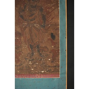 古画仏画 不動明王図 紙本掛軸　Z309 