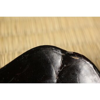 江千里製 青貝布袋図 入隅四方黒漆盆/香盆　Q306 