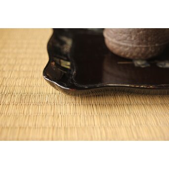 江千里製 青貝布袋図 入隅四方黒漆盆/香盆　Q306 