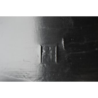 江千里製 青貝布袋図 入隅四方黒漆盆/香盆　Q306 