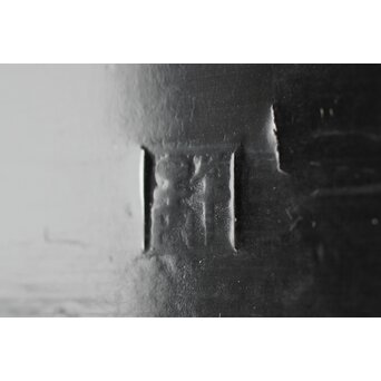 江千里製 青貝布袋図 入隅四方黒漆盆/香盆　Q306 