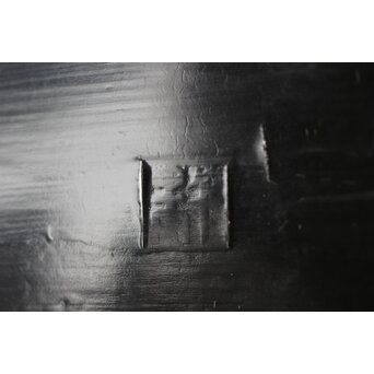 江千里製 青貝布袋図 入隅四方黒漆盆/香盆　Q306 