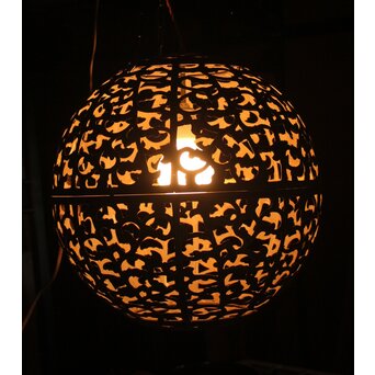 特大球体唐草文銅照明/灯籠　A039 