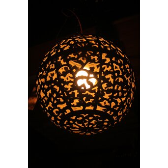 特大球体唐草文銅照明/灯籠　A039 