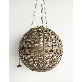 特大球体唐草文銅照明/灯籠　A039 