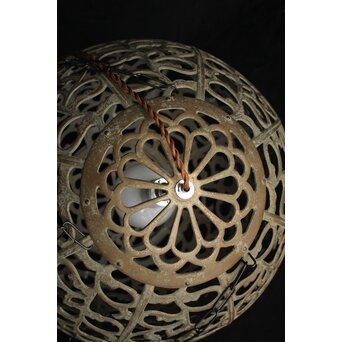 特大球体唐草文銅照明/灯籠　A039 