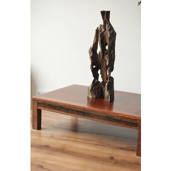 神代欅上玉杢と黒柿の筬装飾 指物卓　X362