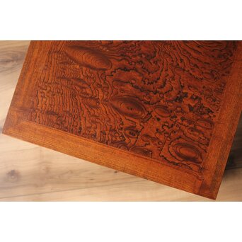 神代欅上玉杢と黒柿の筬装飾 指物卓　X362 