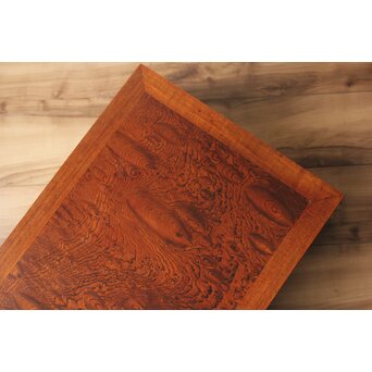 神代欅上玉杢と黒柿の筬装飾 指物卓　X362 