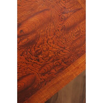 神代欅上玉杢と黒柿の筬装飾 指物卓　X362 