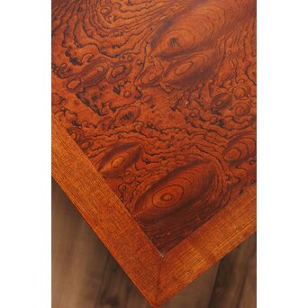 神代欅上玉杢と黒柿の筬装飾 指物卓　X362 