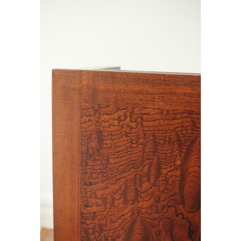 神代欅上玉杢と黒柿の筬装飾 指物卓　X362 