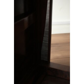 神代欅上玉杢と黒柿の筬装飾 指物卓　X362 