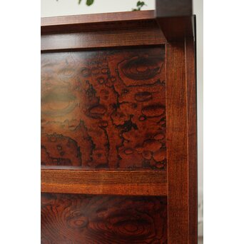 神代欅上玉杢と黒柿の筬装飾 指物卓　X362 