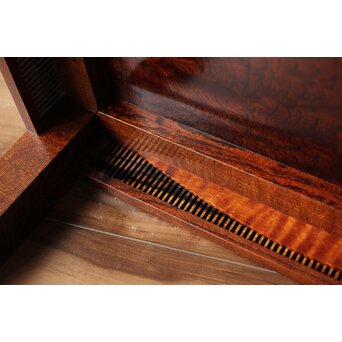 神代欅上玉杢と黒柿の筬装飾 指物卓　X362 