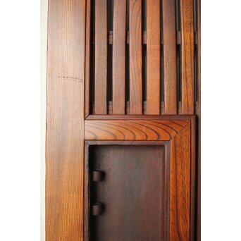 総欅 面取化粧格子蔵戸　W073Y 