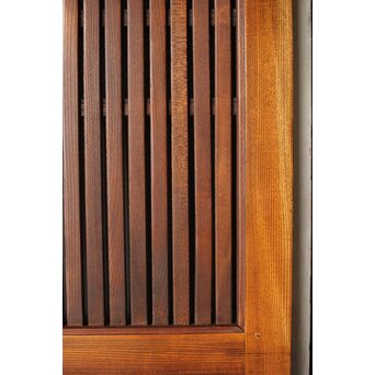 総欅 面取化粧格子蔵戸　W073Y 