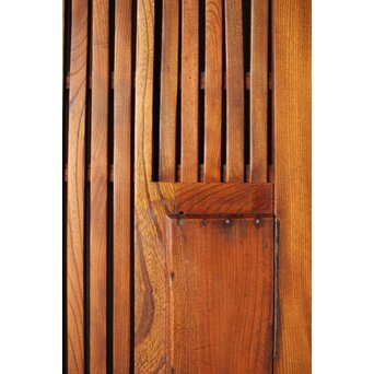 総欅 面取化粧格子蔵戸　W073Y 